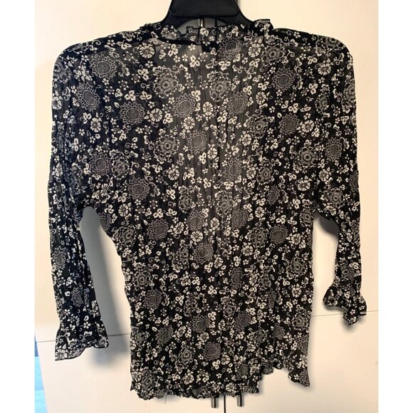 Notations Womens Size XL Dress Shirt Plunging Neck Whimsigoth Fairycore  Pleated - Picture 5 of 5